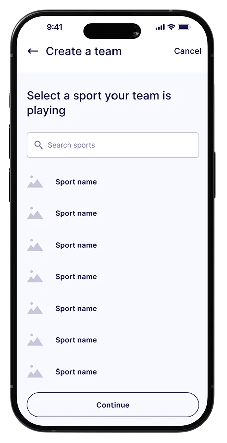 Clubbie mobile wireframe showing an early product discovery flow.